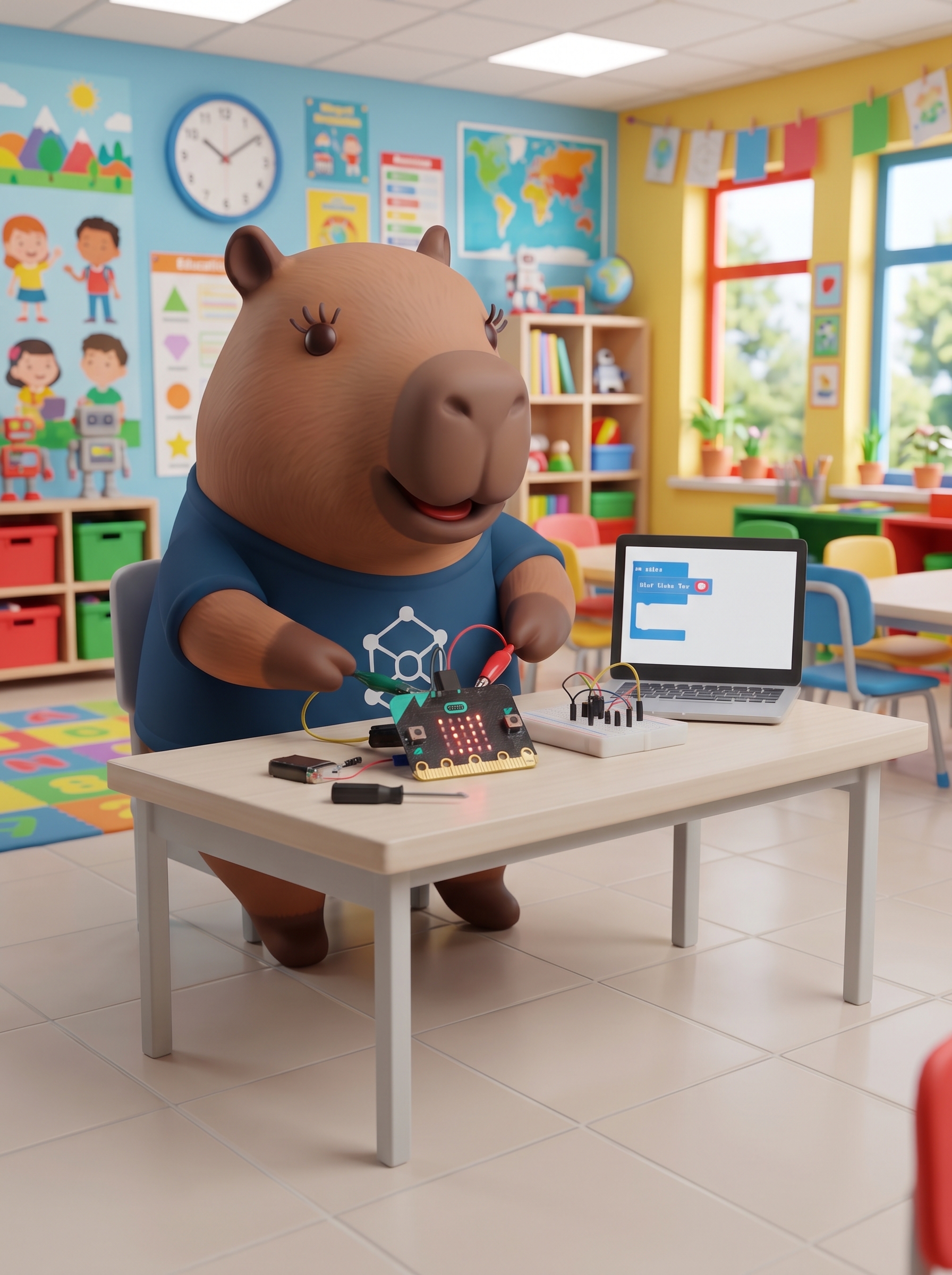 Vicky aprendiendo robótica con micro:bit